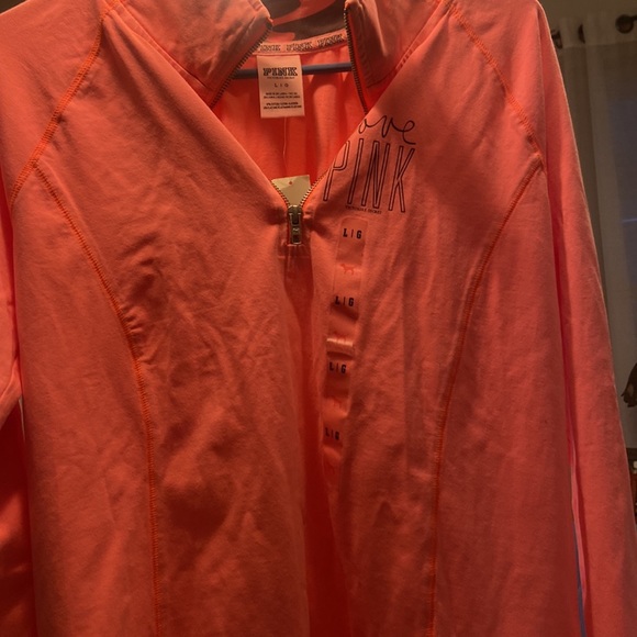 Size large womens pink Victoria secret quarter zip shirt - Picture 6 of 7